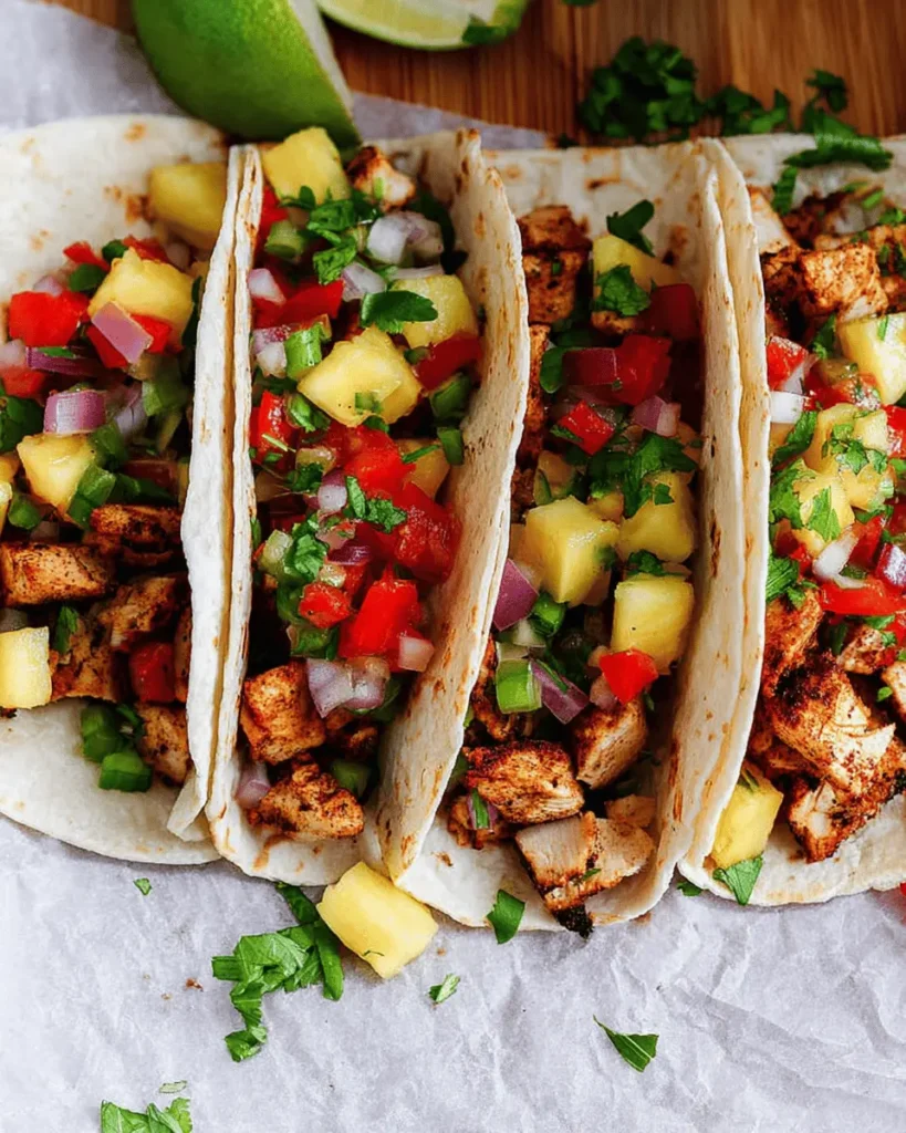 Chicken Tacos with Pineapple Salsa