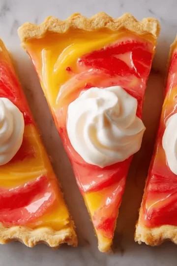No-Bake Strawberry Lemon Swirl Tart