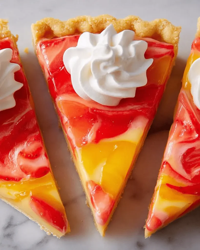 No-Bake Strawberry Lemon Swirl Tart