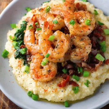 Cauliflower Grits with Spicy Shrimp