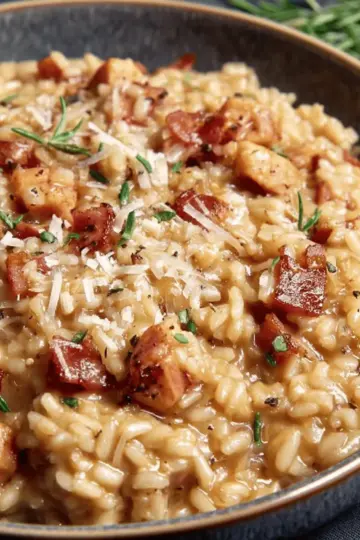 Caramelized Onion, Bacon, and Parmesan Risotto Recipe