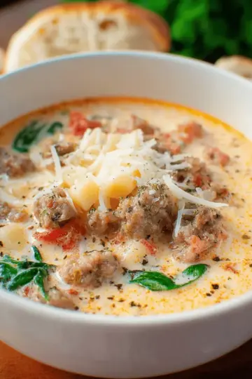Creamy Parmesan Italian Sausage Soup