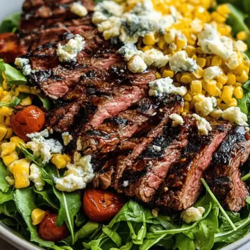 Grilled Balsamic Steak Salad with Gorgonzola & Corn