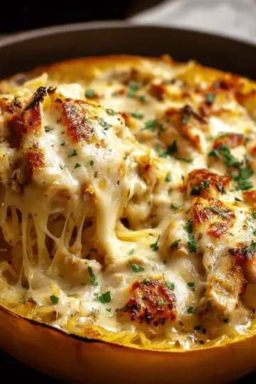 Chicken Alfredo Spaghetti Squash Recipe