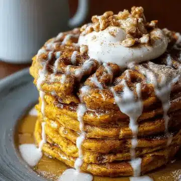 Pumpkin Cinnamon Roll Pancakes