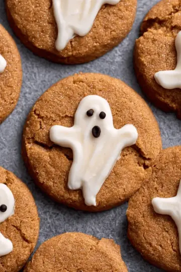 Spooky Ghost Brown Butter Pumpkin Cookies