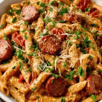 One Pot Creamy Cajun Sausage Pasta