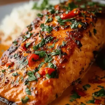 Creamy Roasted Red Pepper Salmon Recipe – Delicious & Easy