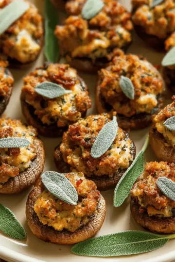 Stuffed Mushrooms with Sausage and Sage