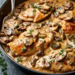 Skillet Chicken and Mushroom Wine Sauce