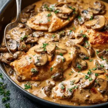 Skillet Chicken and Mushroom Wine Sauce