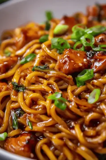 Sticky Garlic Chicken Noodles