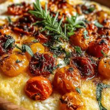 Savory Herbed Polenta & Roasted Tomato Bake