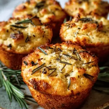 Golden Crust Garlic Rosemary Focaccia Muffins