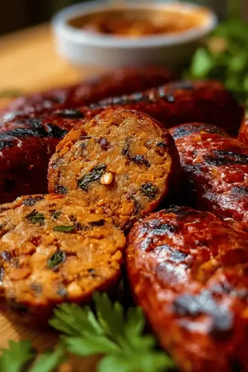 Homemade Smoky Chickpea & Lentil Sausage with a Kick