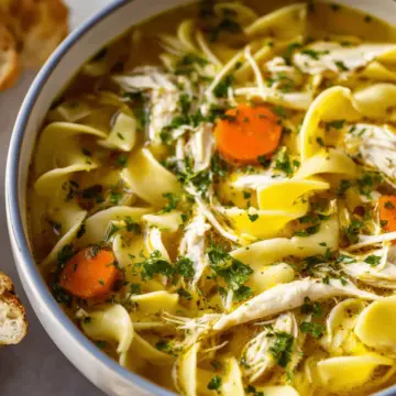 Homemade Chicken Noodle Soup with Egg Noodles