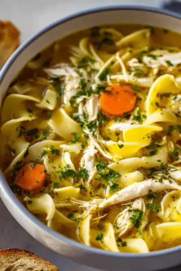 Homemade Chicken Noodle Soup with Egg Noodles