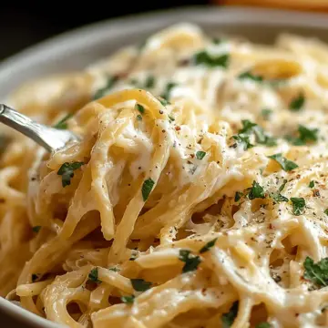 Cheesy garlic parmesan spaghetti and cream cheese