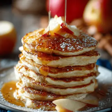 Apple Pie Pancakes with Vanilla Maple Syrup