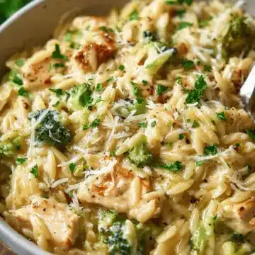 Cheesy Chicken Broccoli Orzo