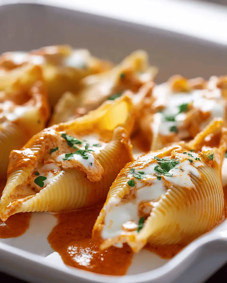 Buffed Shell Buffalo Chicken Stuffed Shells