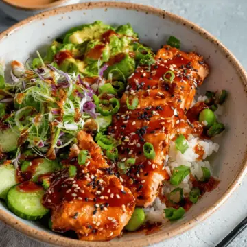Honey Sriracha Salmon Bowls