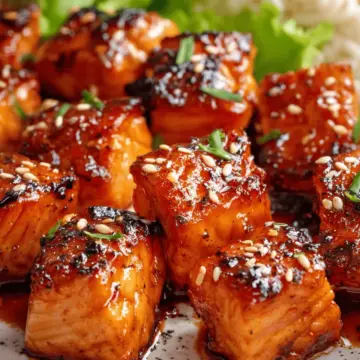 Glazed Honey Garlic Salmon Bites