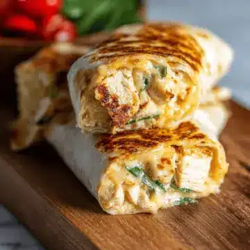 Cheesy Garlic Chicken Wraps