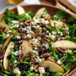 Easy Blue Cheese Apple Salad with Arugula and Pecans