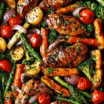 ONE PAN Balsamic Chicken and Veggies