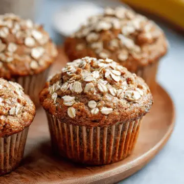 Healthy Banana Oatmeal Muffins