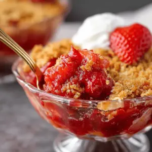 Roasted Strawberry Crumble with Cointreau