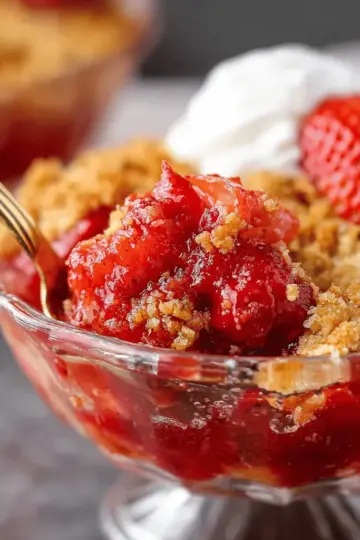 Roasted Strawberry Crumble with Cointreau