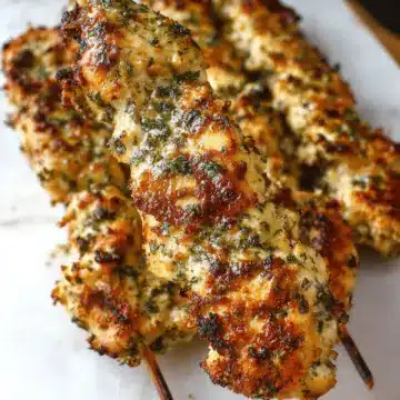 Ranch Garlic Parmesan Chicken Skewers