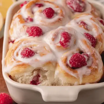 Raspberry Sweet Rolls with Lemon Glaze