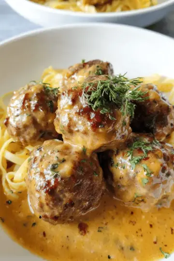 Easy Meatballs in Dijon Gravy