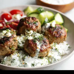Healthy Greek Turkey Meatballs With Tzatziki