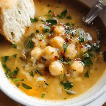 Vegan Garlic Chickpea Soup