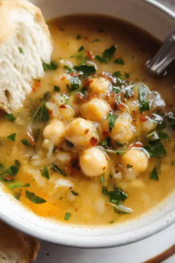 Vegan Garlic Chickpea Soup