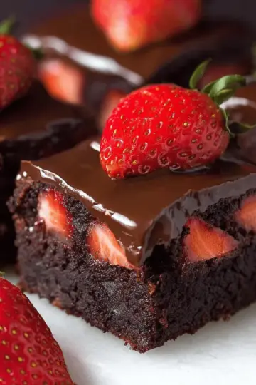 Chocolate Covered Strawberry Brownies
