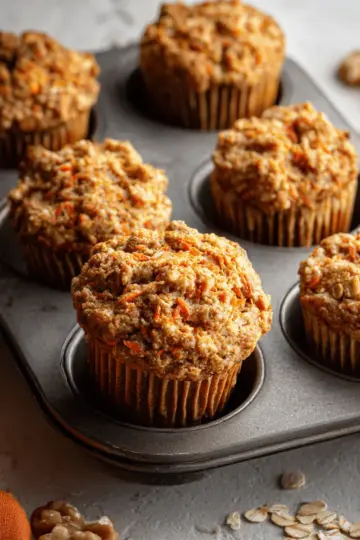 One-Bowl Healthy Oatmeal Carrot Muffins