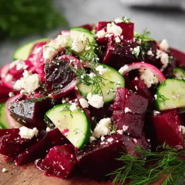 Beet Salad with Feta, Cucumbers, and Dill