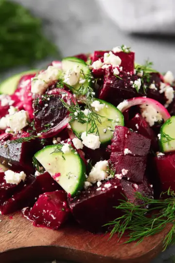 Beet Salad with Feta, Cucumbers, and Dill