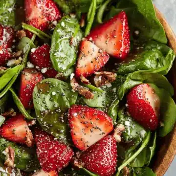 Spinach Strawberry Salad with Balsamic Poppy Seed Dressing