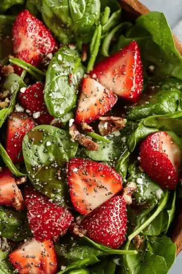 Spinach Strawberry Salad with Balsamic Poppy Seed Dressing