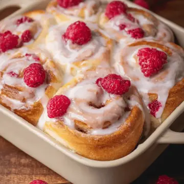 Raspberry Sweet Rolls with Lemon Glaze