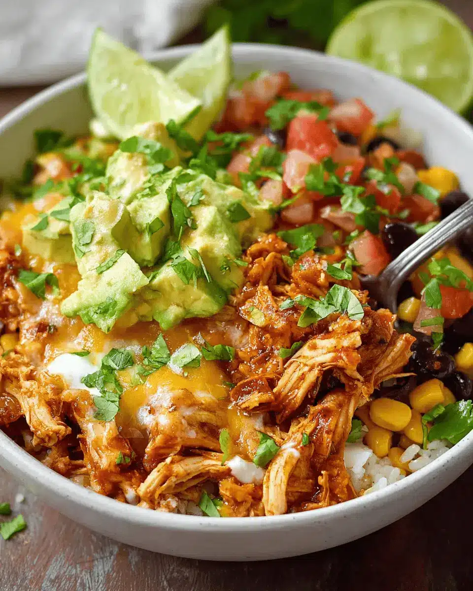 slow cooker chicken taco bowls