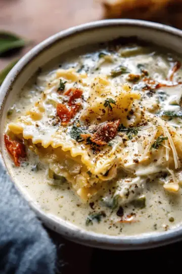 Creamy White Lasagna Soup
