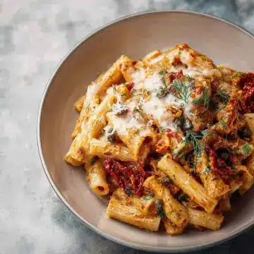Creamy Sun-Dried Tomato Pasta with Capers and Dill