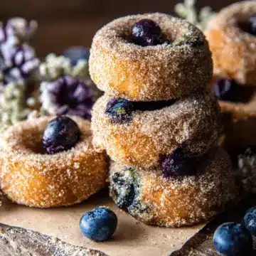 Baked Blueberry Cinnamon Sugar Doughnuts